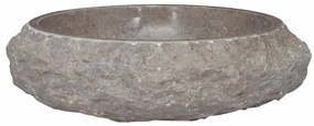 vidaXL Νιπτήρας Γκρι Ø40x12 εκ. Μαρμάρινος