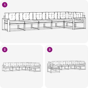 vidaXL Σειρά Καναπέ Εξωτερικού 4 pcs Λευκό και Κρεμ Πολυεστέρας