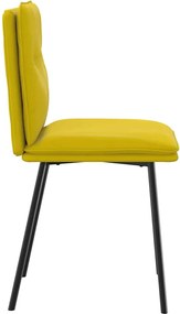 vidaXL Καρέκλες Τραπεζαρίας 6 τεμ. Κίτρινες Βελούδινες