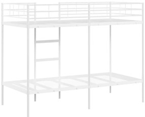 vidaXL Κουκέτα χωρίς στρώμα Λευκό 100x190 cm Ατσάλι