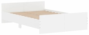 vidaXL Πλαίσιο Κρεβατιού με Κεφαλάρι & Ποδαρικό Λευκό 120 x 200 εκ.