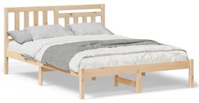 vidaXL Σκελετός Κρεβατιού Καφέ 140 x 190 cm Μασίφ ξύλο πεύκου