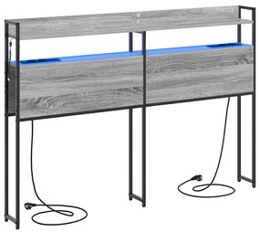 vidaXL Κεφαλάρι Αποθήκης με ράφι Γκρι sonoma 140 cm Επεξεργασμένο ξύλο