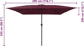 vidaXL Ομπρέλα Κήπου Βεραμάν Κόκκινο 295 x 295 x 245 εκ