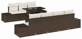 vidaXL Σετ Καναπέ Κήπου 8 pcs Καφέ και κρεμ 100 x 55 x 73 εκ.