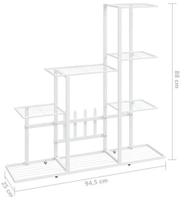 vidaXL Ανθοστήλη Λευκή 94,5 x 25 x 88 εκ. Μεταλλική