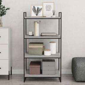 vidaXL Ράφια Τοίχου 4 τεμ. Γκρι Sonoma 60x40x1,5 εκ. Επεξεργ. Ξύλο