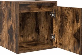 vidaXL Κομοδίνο Επιτοίχιο Καπνιστή Δρυς 38x34x40 εκ.