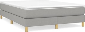 vidaXL Κρεβάτι Boxspring με Στρώμα Ανοιχτό Γκρι 140x200 εκ. Υφασμάτινο