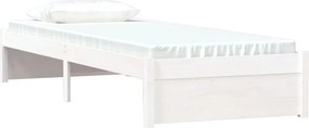 vidaXL Πλαίσιο Κρεβατιού Λευκό 75x190 εκ. Μασίφ Ξύλο Small Single