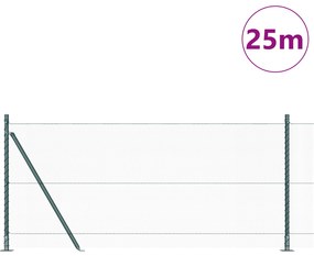 vidaXL Εξαγωνικός Φράκτης Πράσινος 0.8x25 μ Χάλυβας