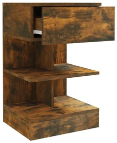 vidaXL Κομοδίνο Καπνιστή βελανιδιά 40x35x65 εκ. από Επεξεργασμένο Ξύλο