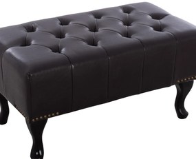 Ταμπουρέ Υποπόδιο ΕΜΜΑ τύπου CHESTERFIELD PU Σκούρο καφέ 80x44x39Y εκ. 80x44x39 εκ.