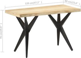 vidaXL Τραπεζαρία 120 x 60 x 76 εκ. από Μασίφ Ξύλο Μάνγκο