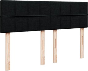 vidaXL Κρεβάτι Boxspring με Στρώμα Μαύρο 160x200 εκ. Υφασμάτινο