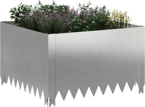 vidaXL Περίγραμμα γκαζόν 60 x 60 x 35 cm Ατσάλι Ασημί