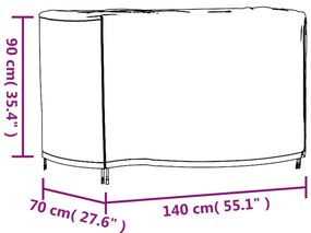 Κάλυμμα Επίπλων Κήπου Αδιάβροχο Μαύρο 140x70x90 εκ. 420D - Μαύρο