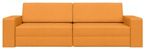 vidaXL Καναπές Κρεβάτι 2-σε-1 Σκούρα Κίτρινη 245x150x60.5 cm Ύφασμα