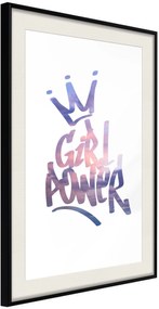 Αφίσα - Girl Power - 20x30 - Μαύρο - Με πασπαρτού