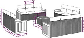 vidaXL Σετ Καναπέ Κήπου 13τεμ Μπεζ Συνθ. Ρατάν με Μαξιλάρια