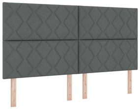vidaXL Υφασμάτινο Κεφαλάρι Geometric Σκούρο γκρι 180 cm ύφασμα