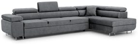Γωνιακός καναπές Κρεβάτι Annabelle Maxi, με αποθηκευτικό χώρο, γκρί σκούρο 340x98x201cm-Δεξιά γωνία-BOG8674