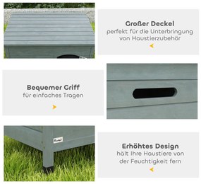 Σκυλοσπιτο PawHut με πόρτα, κουτί σκύλου, σπιτάκι κατοικίδιου, ξύλο ελάτης, Σκούρο Γκρι