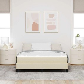 vidaXL Κρεβάτι με ελατήρια Άλλο Κρεμ 140 x 200 cm ύφασμα