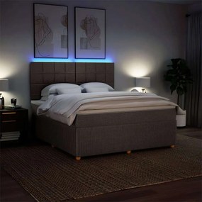 vidaXL Κρεβάτι Boxspring με Στρώμα Taupe 180x200 εκ. Υφασμάτινο
