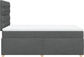vidaXL Κρεβάτι Boxspring με Στρώμα Σκούρο Γκρι 120x200 εκ. Υφασμάτινο