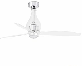 Ανεμιστήρας Οροφής Mini Eterfan 33382-9 Με Φως Led 16W 3000K Και Τηλεχειριστήριο D128cm Shiny Chrome Faro Barcelona