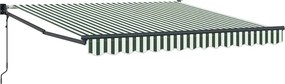 vidaXL Αναδιπλούμενη τέντα Πράσινο και Λευκό 350 x 250 εκ
