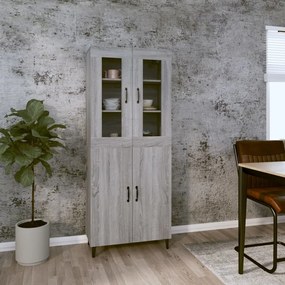 vidaXL Ντουλάπι Γκρι Sonoma 69,5 x 34 x 180 εκ. Επεξεργασμένο Ξύλο