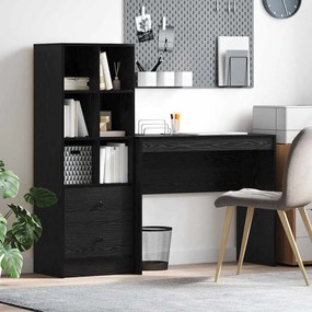 vidaXL Γραφείο με συρτάρι με ράφι με αποθήκευση 2 pcs Μαύρη Οξυά