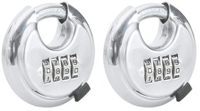vidaXL Κλειδώματα Discus με Κλειδιά 2 pcs Ασημί 7 x 2,3 x 7 εκ