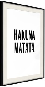 Αφίσα - Hakuna Matata - 30x45 - Μαύρο - Με πασπαρτού