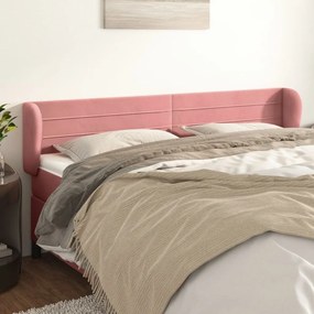 Κεφαλάρι με Πτερύγια Ροζ 163x23x78/88 εκ. Βελούδινο 3117343