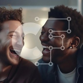 Intra Συλλεκτικό Ξύλινο Παζλ Plywood 4mm - Δύο άνδρες που γελούν μαζί Σε Ξύλινο Κουτί - Διαστάσεις Puzzle: 10x10 cm – 25 κομμάτια