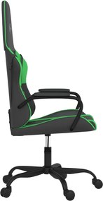vidaXL Καρέκλα Gaming Μαύρο/πράσινο από Συνθετικό Δέρμα