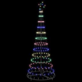 vidaXL LED Χριστουγεννιάτικο Δέντρο Πολύχρωμο 184.5 εκ. Μέταλλο