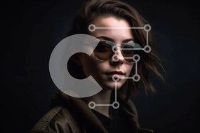 Intra Συλλεκτικό Ξύλινο Παζλ Plywood 4mm - Κομψή γυναίκα με γυαλιά ηλίου και σακάκι Σε Ξύλινο Κουτί - Διαστάσεις Puzzle: 10x10 cm – 25 κομμάτια