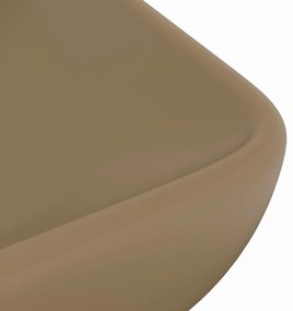 vidaXL Νιπτήρας Πολυτελής Ορθογώνιος Κρεμ Ματ 71x38 εκ. Κεραμικός