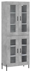 vidaXL Ντουλάπι Γκρι Σκυροδέματος 69,5x34x180 εκ. Επεξεργασμένο Ξύλο