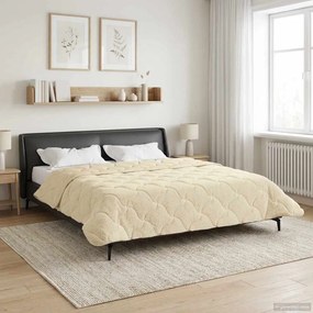 vidaXL Χειμερινό Παπλωματοθήκη 200 x 200 cm Χειμώνας Κρεμ Αναπνεύσιμο
