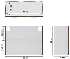 ΝΤΟΥΛΑΠΙ ΚΡΕΜΑΣΤΟ ΓΥΑΛΙΝΟ ΚΑΦΕ ΔΡΥΣ 80X31X60 ΕΚ. ΕΠΕΞ. ΞΥΛΟ 815596