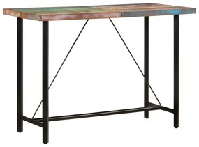 Τραπέζι Μπαρ 150x70x107 εκ. Μασίφ Ανακυκλωμένο Ξύλο &amp; Σίδηρο - Πολύχρωμο