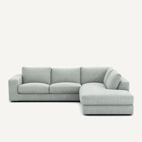 Γωνιακός καναπές με μελανζέ ταπετσαρία, Skander