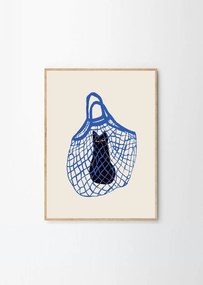 Πόστερ, The Cats In The Bag, Chloe Purpero Johnson, 30x40cm, Μπλέ/Μάυρο/Εκρού, Sustainable Paper, THE POSTER CLUB