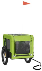 vidaXL Τρέιλερ Ποδηλάτου Κατοικίδιων Πράσινο/Μαύρο Oxford/Σίδηρος