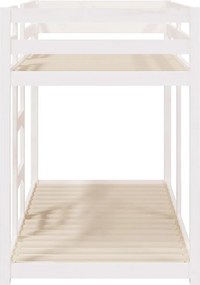 vidaXL Κουκέτα Λευκό 75x190 εκ. από Μασίφ Ξύλο Πεύκου